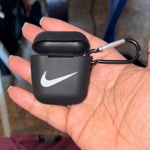 Nike Black AirPods Case with White Swoosh